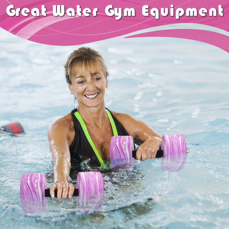 Aquatic Exercise Dumbbells, 2PCS Aqua Fitness Barbells, High-Density EVA-Foam Dumbbell Set, Pool Weights Dumbbells Set for Water Aerobics Weight Loss, Pool Fitness, Water Exercise Pink - BeesActive Australia