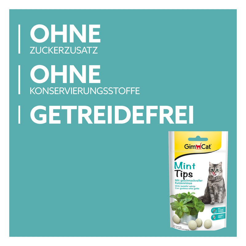 GimCat Mint Tips - grain-free and vitamin-rich cat snack with tasty catnip - pack of 8 (8 x 40 g) 40 g (pack of 8) - BeesActive Australia