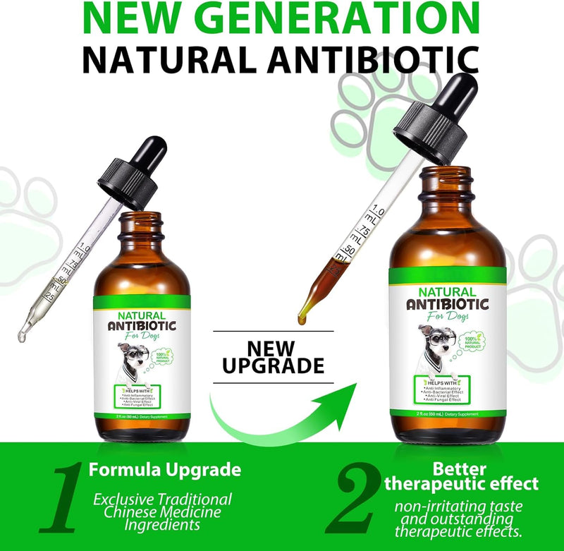 Antibiotics for Dogs, Dogs Antibiotics, Natural Formula for Dog, Supports Immune Health, Itch Relief, Allergy Relief & More, Dog Multivitamins, Bacon Flavor 60ml