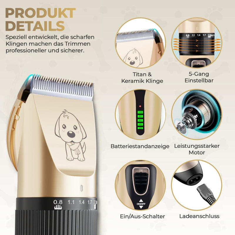 GLOBAL TECH Quiet dog clipper Professional cordless clipper dog trimmer animal hair trimmer suitable for dogs, cats and other pets - BeesActive Australia