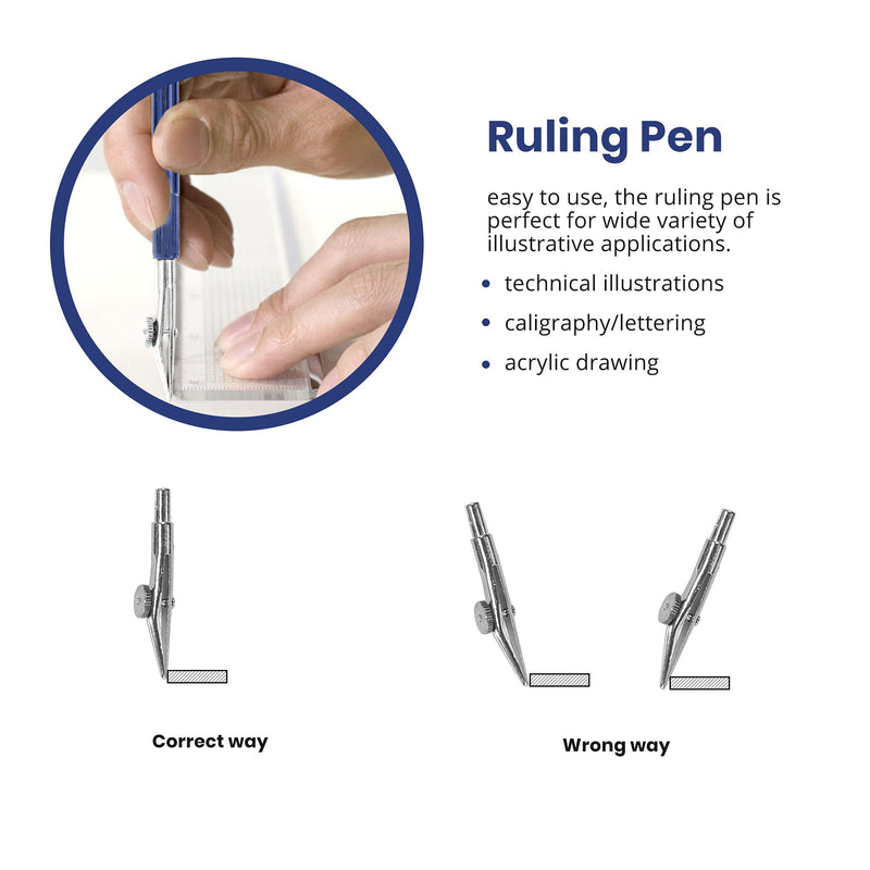 Pacific Arc Quick Rapid Bow Compass with Extension bar, ruling Pen, Universal Adaptor, 6 inch Break Leg, and Replacement Lead. Extension Bar With Ruling Pen - BeesActive Australia