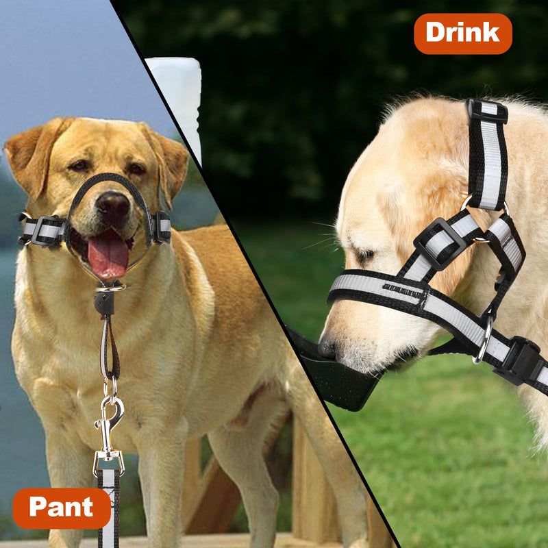 Dog No Pull Head Collar, Dog Gentle Leader Over The Nose Dog Leash Adjustable Dog Head Halter Anti-Pull Muzzle Leash Nose Strap for Dog Easy to Control When Walking (Size M) Size M - BeesActive Australia