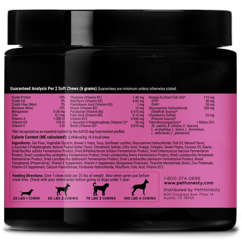 PetHonesty Digestive Probiotics for Dogs + 10 in 1 Multivitamin Soft Chew Supplement Bundle - Dog Vitamins - Probiotics, Pumpkin, Digestive Enzyme for Dogs, Dog Vitamins for Overall Health - PawsPlanet Australia