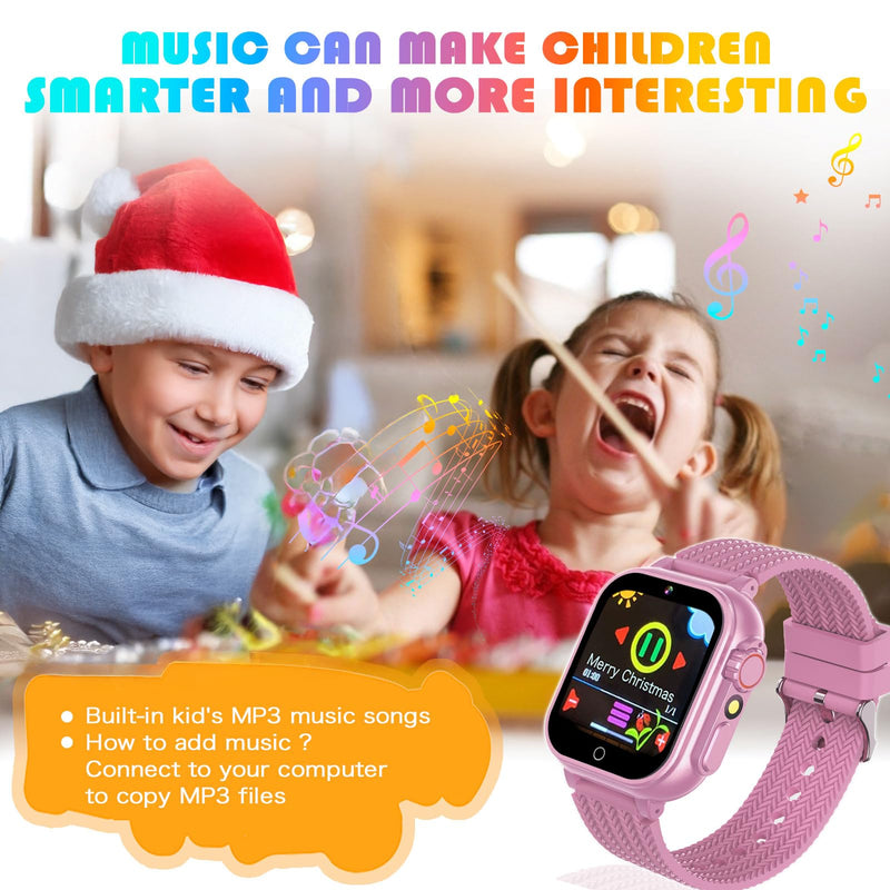 Goodatech Kids Smart Watch for Boys Girls, 1.54'' Smartwatch with 26 Puzzle Games, HD Camera, Video Music Player, Pedometer, Flashlight, Audio Book, Aluminum Case and Sport Band (Pink) Pink.GD15 - BeesActive Australia