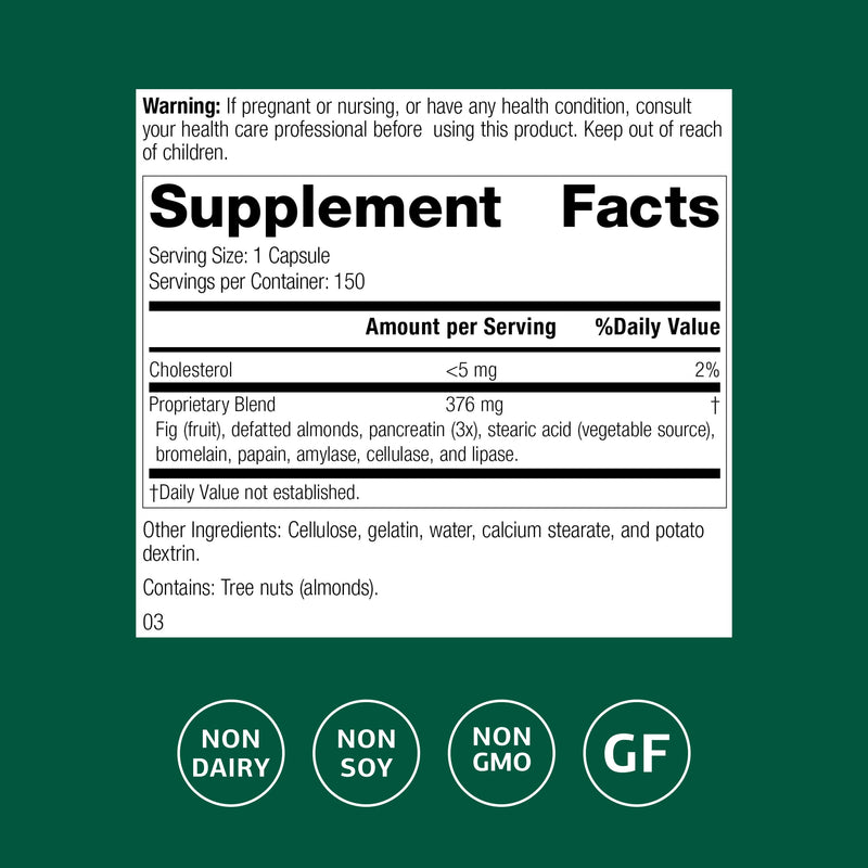 Standard Process Multizyme, Pancreatic Enzyme Digestive Aid, 150 Capsules | Pancreatic Enzyme Supplement to Support the Breakdown of Proteins, Carbohydrates and Fats, Digestive Support 150 Count (Pack of 1)