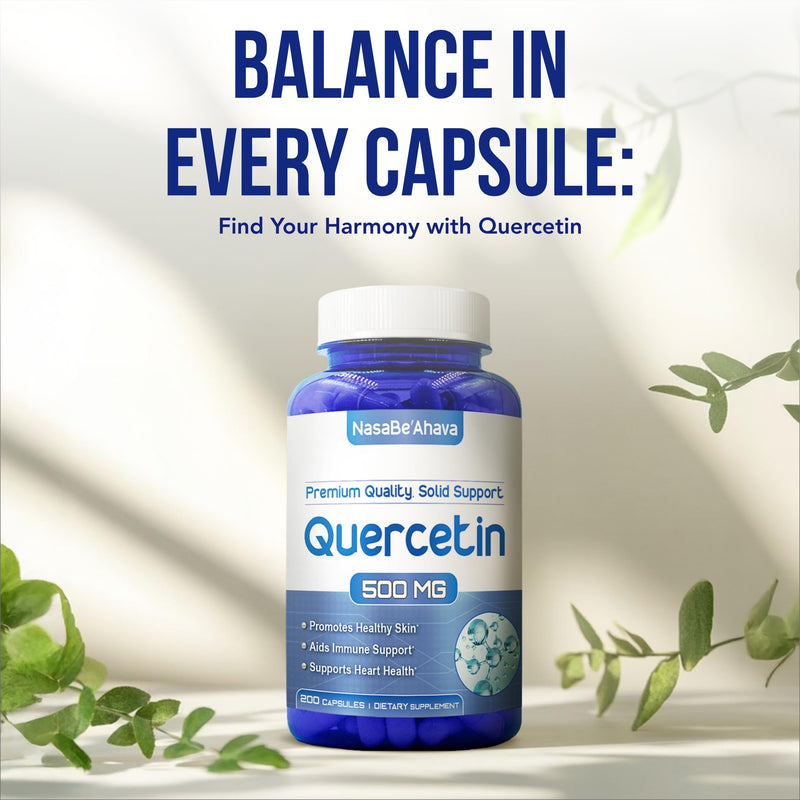 Quercetin 500mg Capsules | Vegan Friendly Quercetin Dihydrate High Potency Antioxidant Supplement for Skin Heart and Immune Support | Gluten-Free | Made in the USA in GMP Facilities (200 Servings)