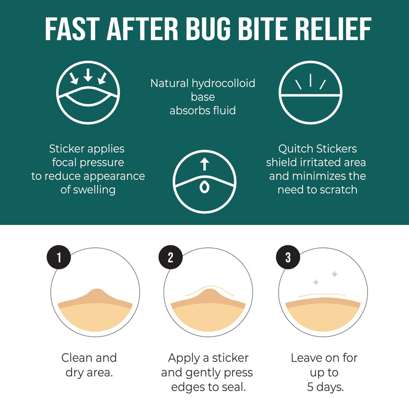 Quitch Mosquito Bite Relief Safari Animal Patches, Bug Bite Anti Itch Cream Alternative for Kids and Baby, Insect Bite Relief, After Bite Relief, Travel Essential for Summer Camp, Cruise and Outdoors - BeesActive Australia