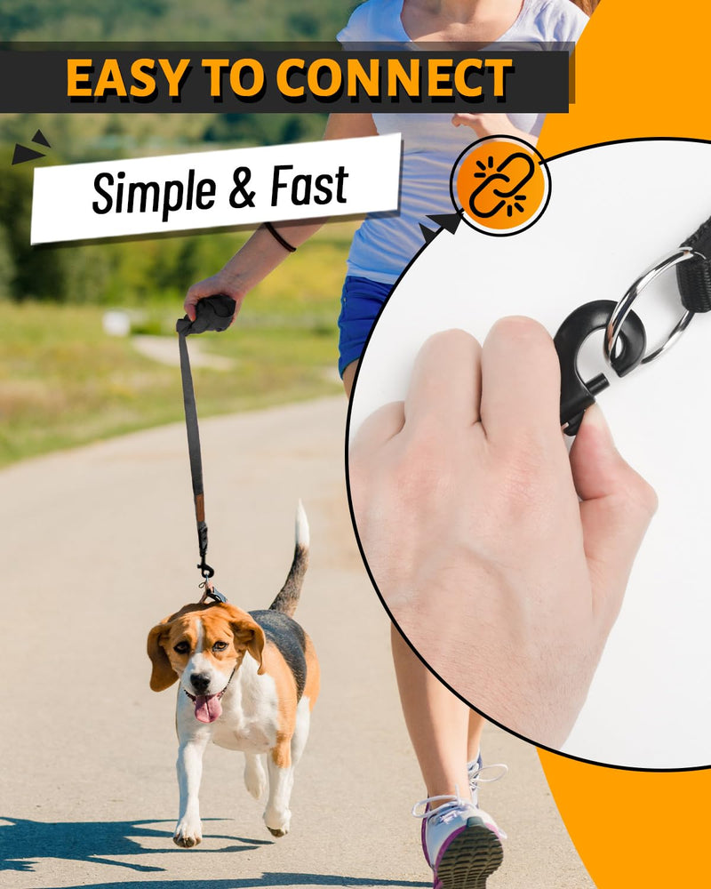 Looxmeer drag leash for dogs, 3m 5m 7m 10m 15m 20m 25m 30m robust dog leash training leash with storage bag, hand strap and D-carabiner black - BeesActive Australia