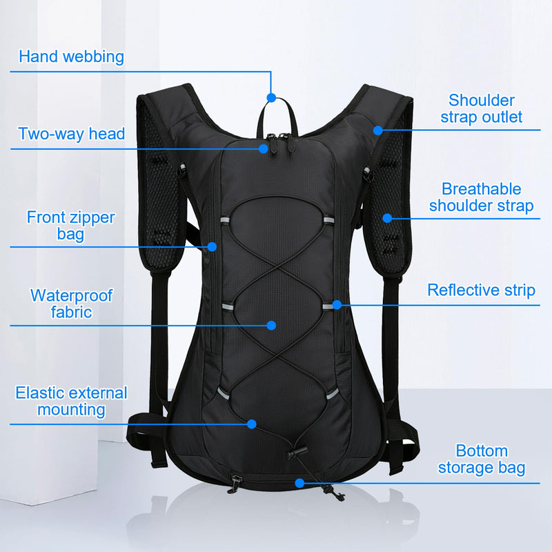 Hydration Backpack, Cycling Backpack Outdoor,Lightweight Hydration Pack with 70 oz 2L Hydration Bladder, Water Backpack for Running, Hiking, Cycling, Climbing, Camping, Biking