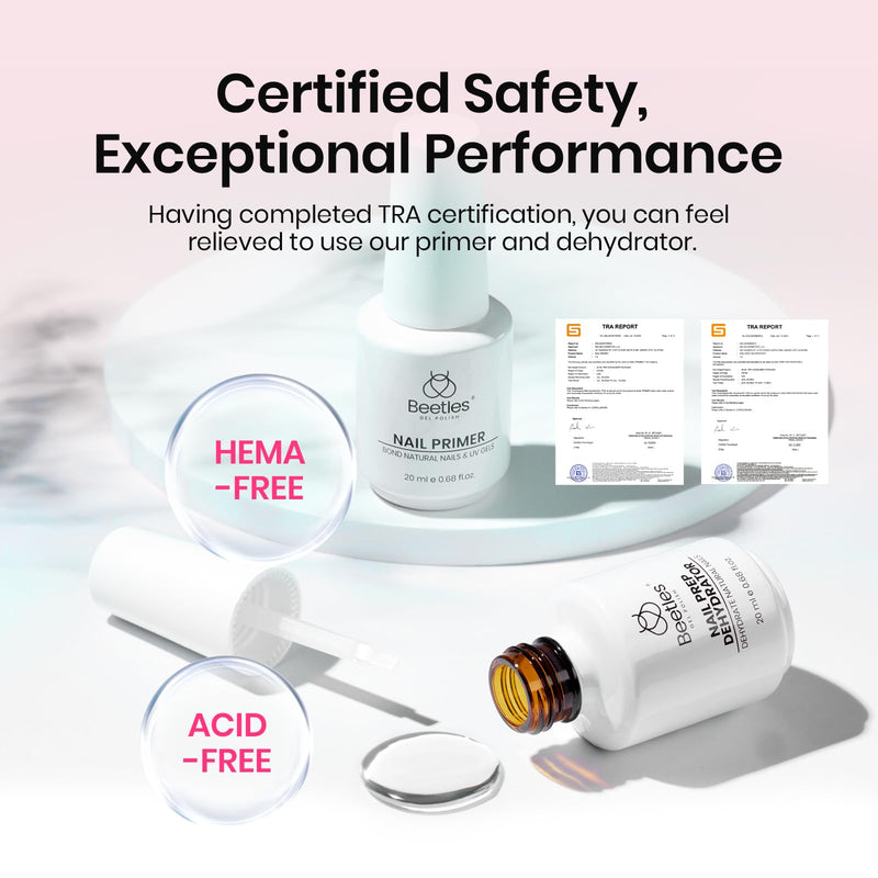 Beetles Nail Prep Kit Nail Dehydrator and Primer Nail Care Tool Kit 20ml Large Capacity Acid-Free & Hema-Free Dehydrate Bond Primer with Manicure Tools for Acrylic Nail Gifts for Women 0-1-Primer Nail Care Tool Kit - BeesActive Australia