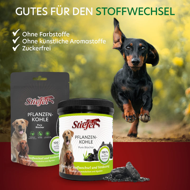 Stiefel Plant Charcoal for Dogs, 100% Pure Vegetable Charcoal for Healthy Digestion, Positive Effect on Metabolism, for Gastrointestinal Problems, Diarrhoea, Abdominal Cramps and Flatulence, 50 g