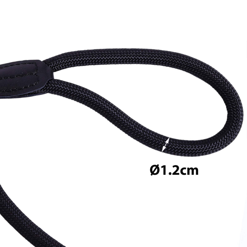 lionto retriever leash, robust and weatherproof for dogs of all sizes, quick to put on dog leash and collar in one, 170 cm, fur-friendly leash with integrated pull stop, vegan, black, length 170 cm - BeesActive Australia