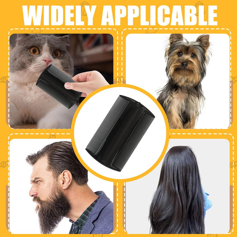 Set of 4 lice nit combs, comes with 2 Gua Sha blades, effective removal, double-sided combs with fine teeth, also suitable for the whole family, also suitable for animals, against fleas and ticks - BeesActive Australia