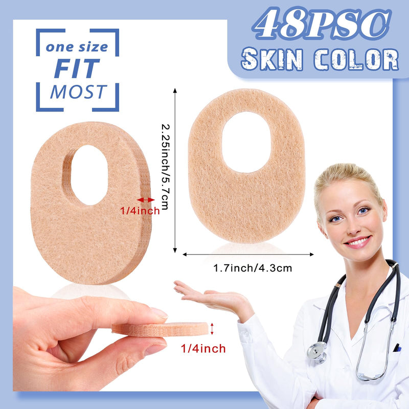 WILLBOND 48 Pack Callus Pads Soft 1/4" Thick Oval Shape Corn Pads 1/8" Felt Callus Cushions Adhesive Corn Protectors for Men Women Feet Toes Pain Relief(Nude, 1/4 Inch) Nude - BeesActive Australia
