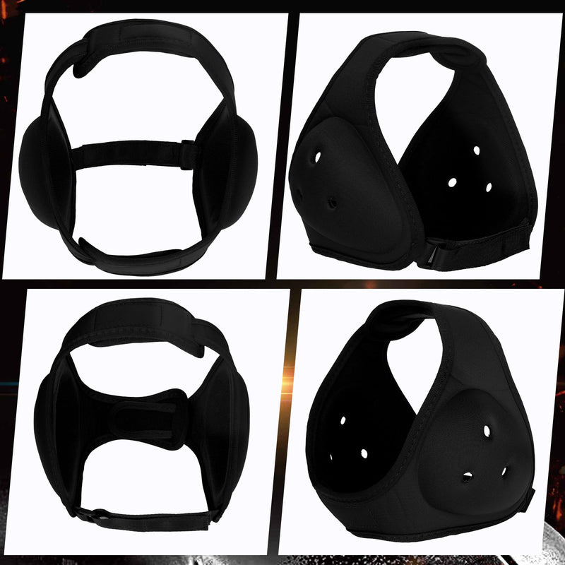 Jerify 3 Pcs Wrestling Headgear for Kids Youth Soft Grappling Headgear Wrestling Adjustable Ear Guard Protective(Black) Black