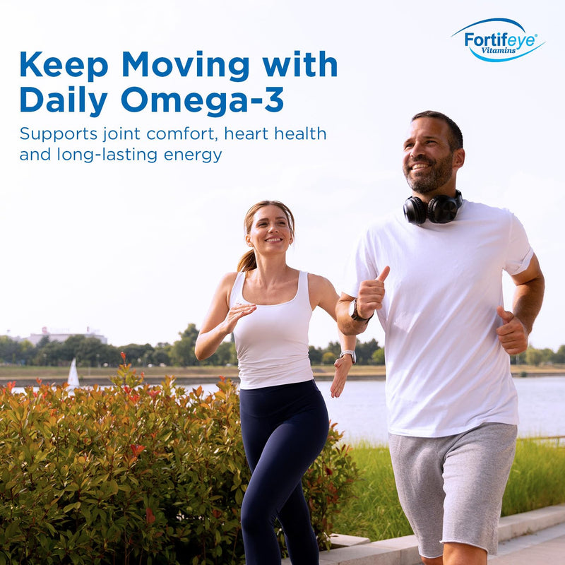 Fortifeye Super Omega-3 Fish Oil - 120 Count - 1600mg EPA + DHA - Triple Strength Ultra-Pure rTG Omega-3 Expertly Concentrated & Purified in Norway from Sustainably Sourced Wild Fish - Lemon Flavor 120 Count (Pack of 1)