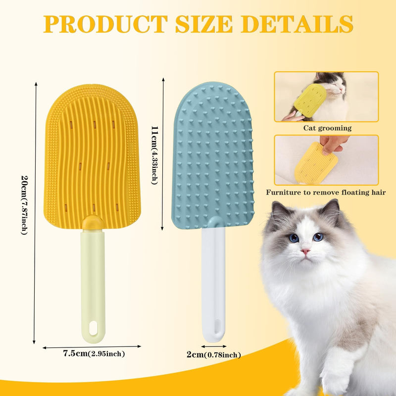Cat Tongue Comb, Cat Tongue Brush, Cat Brushes For Indoor Cats, Cat Grooming Brush, Silicone Cat Brush Easily Removes Fur Reducing Hairballs（2pc And Spray Bottle） - BeesActive Australia