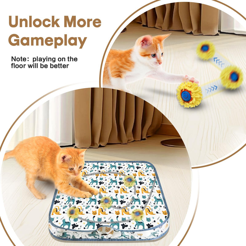 Interactive Cat Toys for Indoor Cats Cat Gifts Sea Urchin Smart Bounce Ball Fast Rolling with Light Automatic Moving Cat Toy Hide and Seek Game in Square Pouch for Cat for Cat - BeesActive Australia