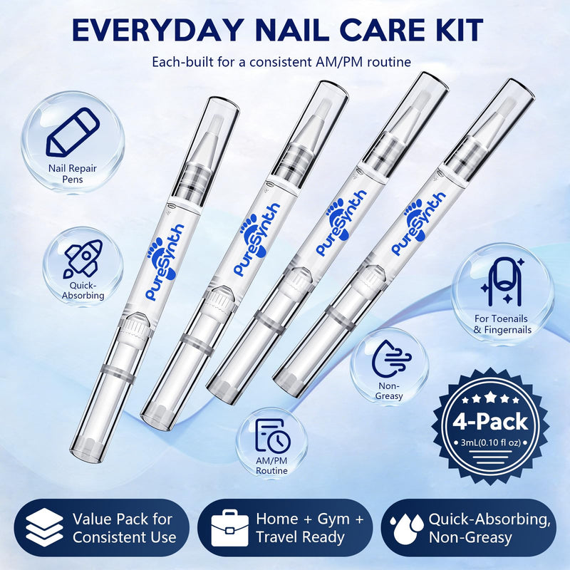 Extra Strength Nail Fungus Repair Pen (OTC Maximum Strength), 25% Undecylenic Acid + Aloe & Vitamin E, For Thick Yellow Discolored Nails, 24 mL (0.81 fl oz) Total, 8-Pack,Designed in USA (White) White