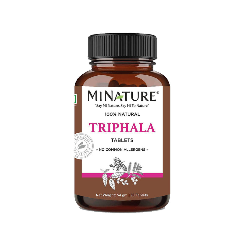 Triphala Tablets by mi Nature -90 Tablets, 1000mg | 45 Day Supply | Triphala Supplement with Amla, Haritaki & Bibhitaki |from India - BeesActive Australia