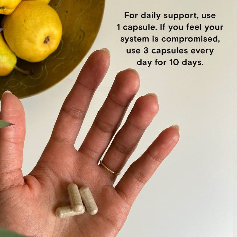 Moon Juice, Superpower Immune Supplement, Vitamin C, D, Zinc & Reishi, 30ct | 4 bioavailable fundamentals for defense, balance & recovery, veg capsules