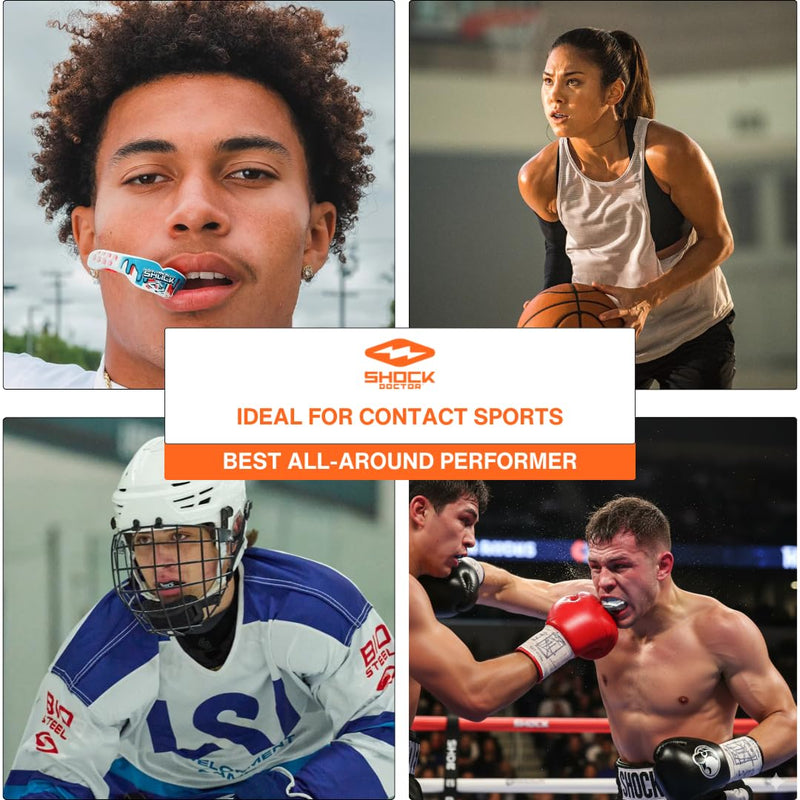 Shock Doctor Gel Max Power Sports Mouth Guard, Flavored Sports Mouthguard for Football, Lacrosse, Hockey, Basketball, Flavored Mouth Guard, Youth & Adult, Adult, Kool-Aid Grape OSFA - BeesActive Australia