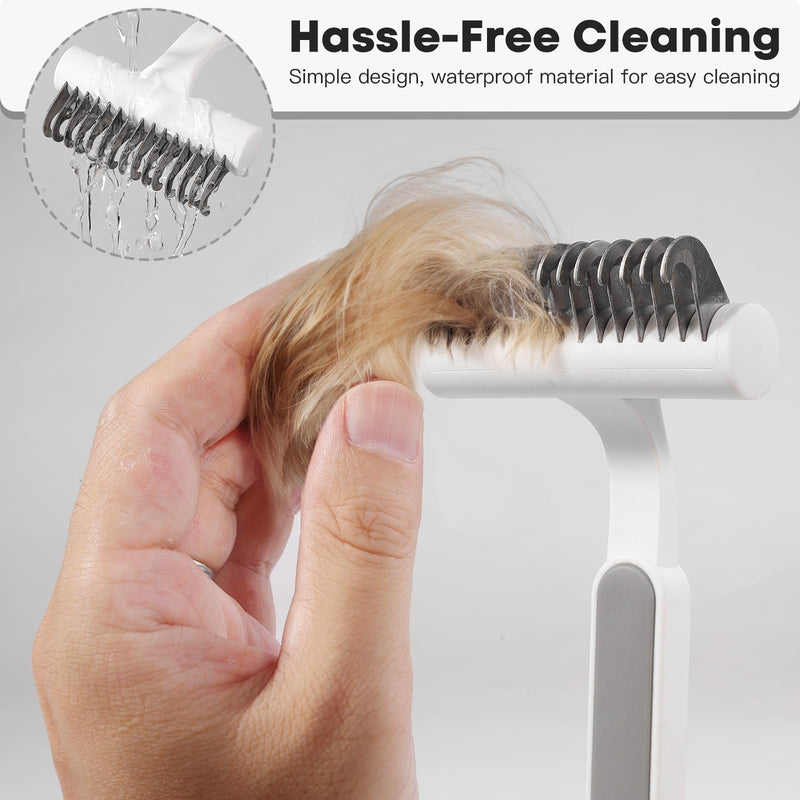 Cat Brush for Long Haired Cats, Cat Brushes for Indoor Cats Grooming and Shedding, Cat Deshedding Brush Dematting Comb for Kitten Remove Loose Hair and Matted Fur, Pet Grooming Undercoat Rake (Grey) Grey - BeesActive Australia