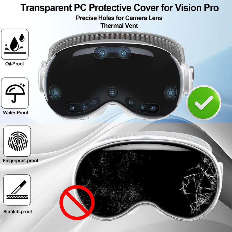 for Vision Pro Clear Case, [1:1 Coverage] Hard PC Screen Protector for Vision Pro Transparent Cover Protective Shell, Shockproof Anti-Scratch VR Headset Protector for Vision Pro 2024 Accessories - BeesActive Australia
