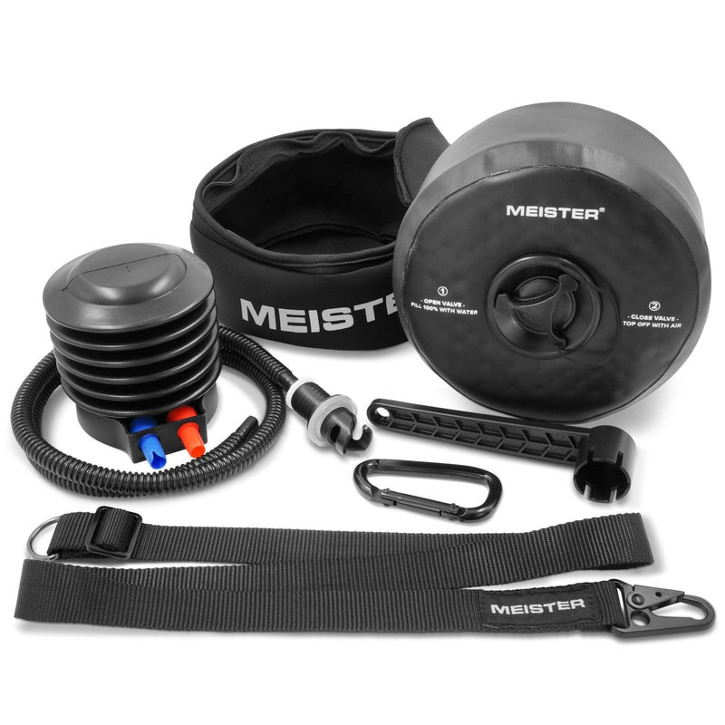 Meister SlipStrike Water-Filled Boxing Slip Bag w/Hanging Strap & Carabiners Black 7" Diameter x 4" Height - BeesActive Australia