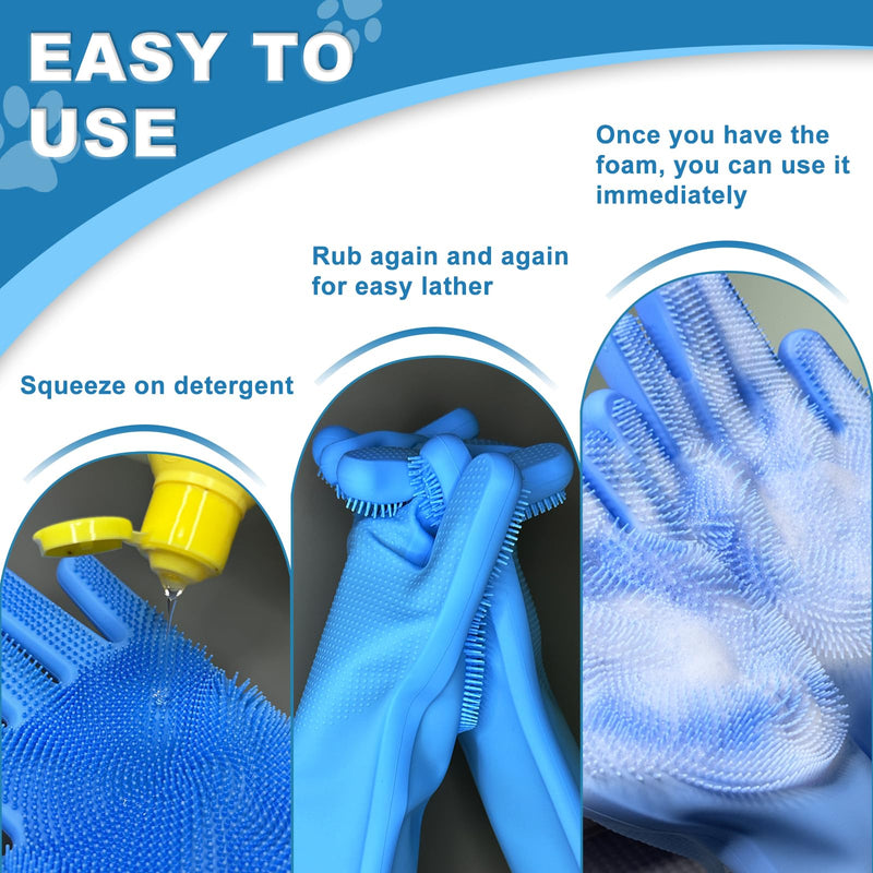 2pcs dog washing gloves and dog bath brush, 2-in-1 pet shower set | Suitable for dogs, cats, bath massage, and pet grooming - BeesActive Australia