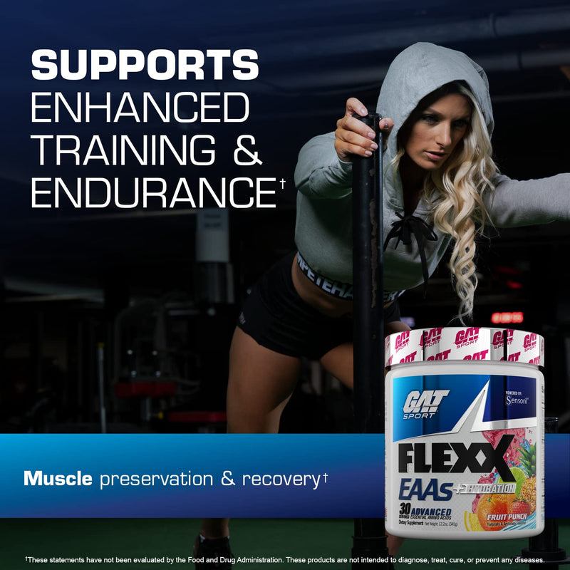 GAT SPORT Flexx EAAs + Hydration, Advanced Essential Amino Acids, 30 Servings (Blue Razz) Blue Raspberry - BeesActive Australia