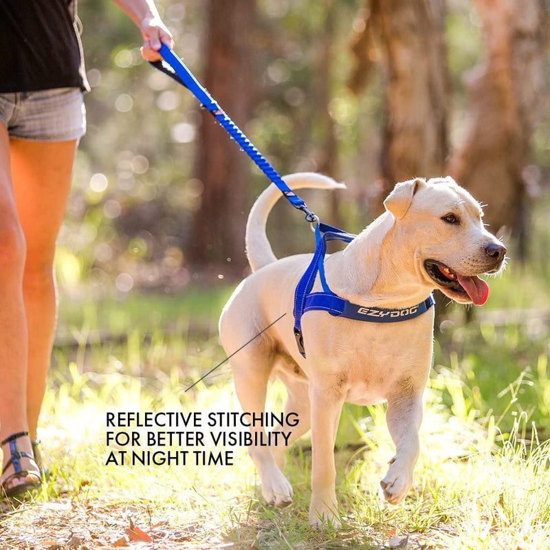 EzyDog Premium Quick Fit Adjustable No-Pull Dog Harness Vest with Reflective Stitching - Perfect for Training, Walking, and Control - Padded for Comfort (Large, Black) Large - BeesActive Australia