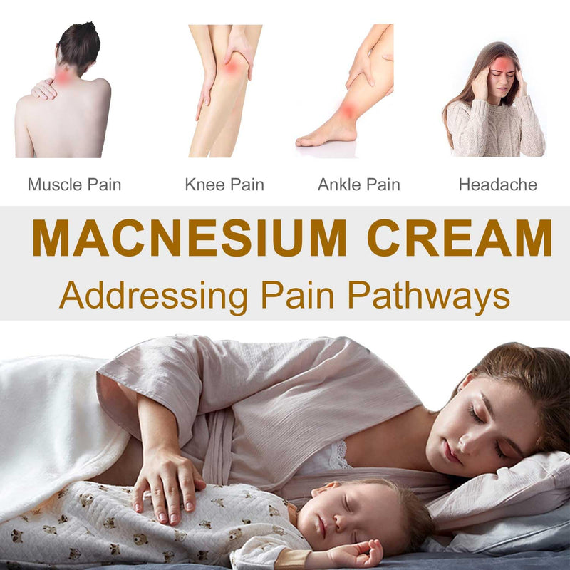Magnesium Cream for Sleep, Magnesium Lotion Relief and Relaxation Non-Greasy, Fast Absorbing Body Lotion with Coconut Oil with Chamomile, Safe for Sensitive Skin, Safe for Kids (Vanilla) Vanilla - BeesActive Australia