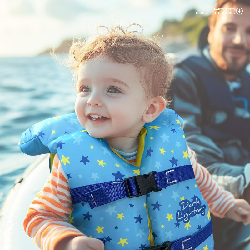 Dark Lightning USCG Approved Infant Life Jacket 0-30 lbs, Swim Vest for Baby/Toddlers 1-3 Year Old 20-30 lbs,Toddler Floaties for Pool Swimming,Boating,Beach,Puddle infant vest (0-30lbs) - Green