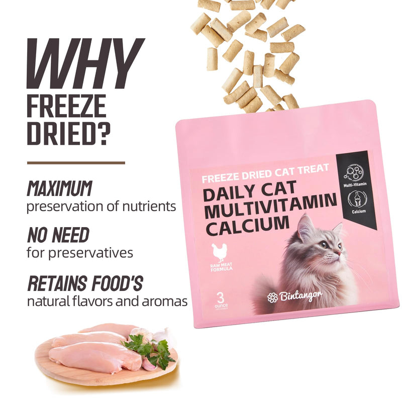 Bintangor Freeze Dried Chicken(3oz) cat multivitamin & Calcium 3 Ounce (Pack of 1)
