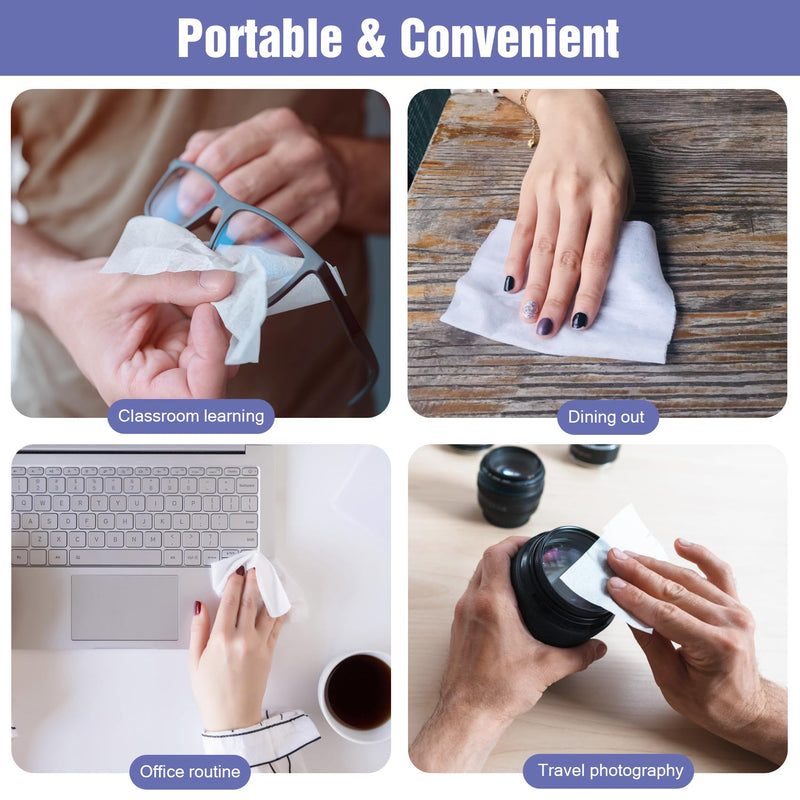 [200 Pack] Large Glasses Cleaner, Lens Wipes for Eyeglasses, Pre-Moistened Individually Wrapped Cleaning Wipes, Eye Glasses Cleaner Wipes for Camera, Phone, Computer, Laptop Screen (4.72 * 5.91 inch)