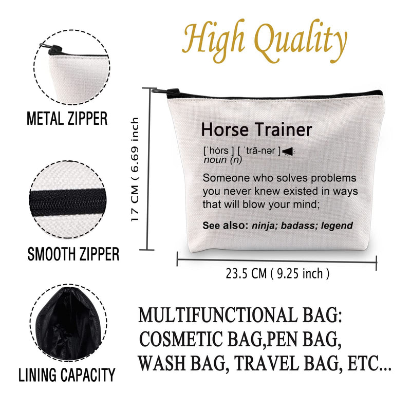 JXGZSO Horse Trainer Gift Horse Trainer Definition Cosmetic Bag Horse Makeup Bags For Women (Horse Trainer Bag) Horse Trainer Bag - BeesActive Australia