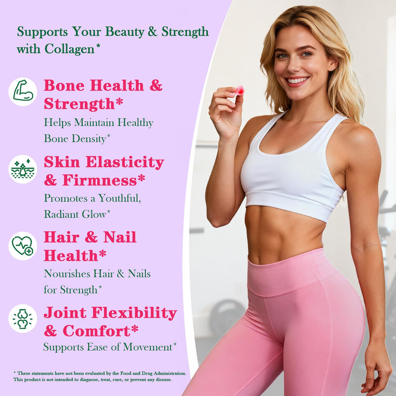 Creatine for Women, Creatine Monohydrate Gummies with Collagen, Vitamin D3 & Calcium for Muscle Support & Energy, Flavored Sugar Free Creatine Gummies Post & Pre Workout Supplements for Women, 120 Ct 120 Count (Pack of 1)