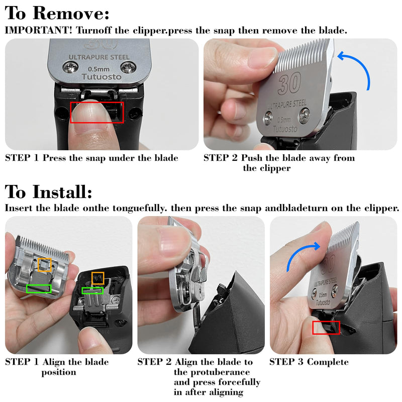 10# Clipper Blades Pet Grooming Clipper Replacement Blades Detachable Blade Compatible with andis/wahl/Oster Dog Clippers 10# - BeesActive Australia