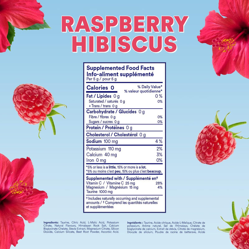 Cira Hydration Natural Powder (45 Servings) - Raspberry Hibiscus | Natural Electrolyte Powder & Drink Mix, Naturally Flavored & Sweetened with Stevia & Himalayan Salt 7.94 Ounce (Pack of 1)