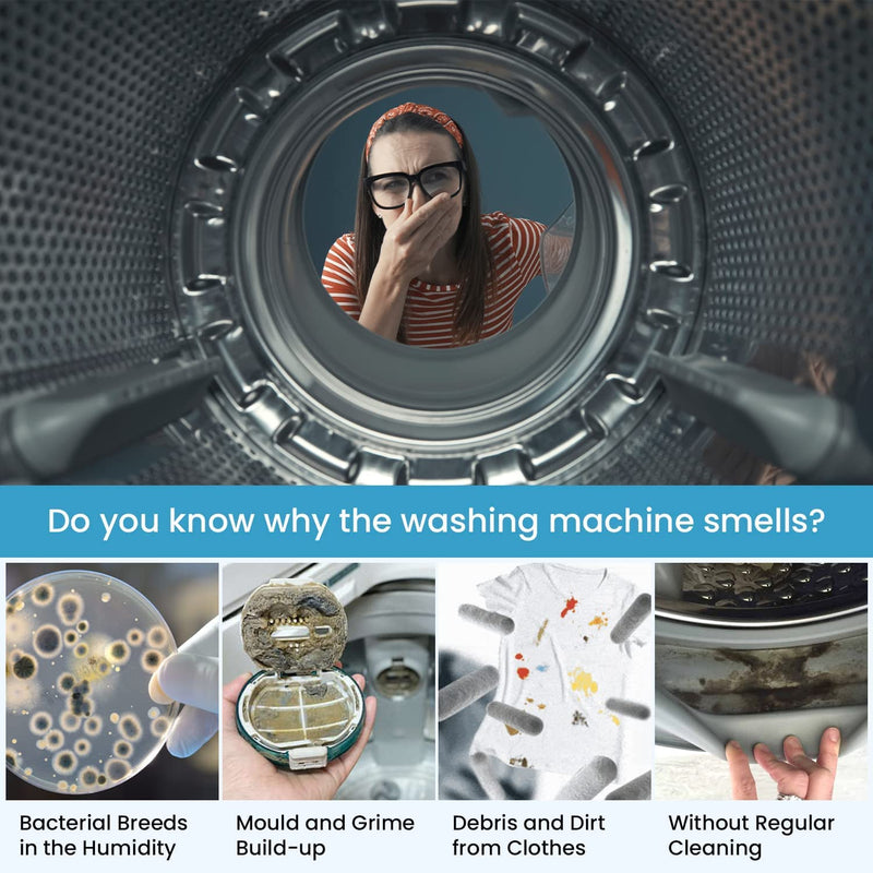 Maravello Washing Machine Cleaner Descaler Tablets Washing Machine Cleaning Tablets - for Front Load and Top Load Washers, Mold and Stain Remover for Laundry Tub 6-Month Supply (Sea Salt, 6 Count) Sea Salt 6 Count (Pack of 1) - BeesActive Australia