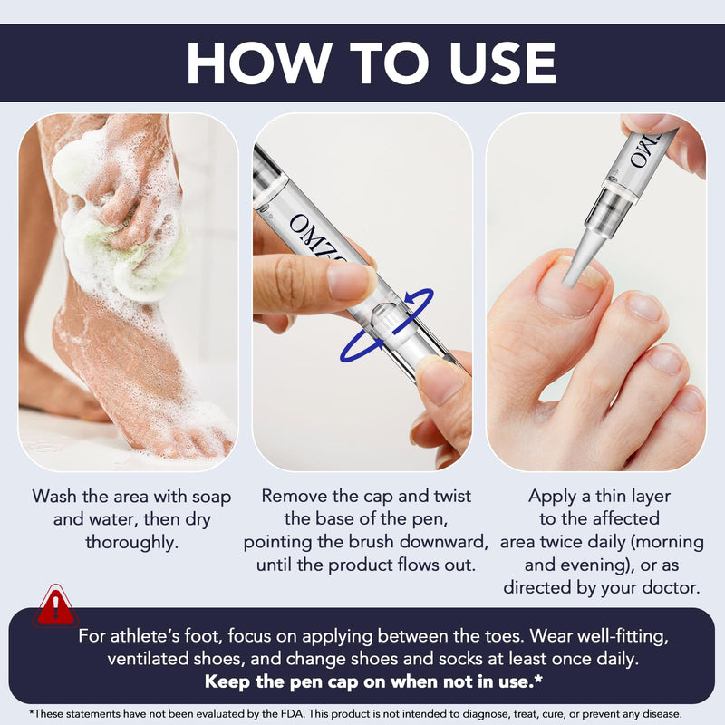 Toenail Fungus Pen - Toenail Treatment Extra Strength, 25% Undecylenic Acid, Tea Tree Oil - Nail Repair Pen for Damaged Nails - 5PCS blue