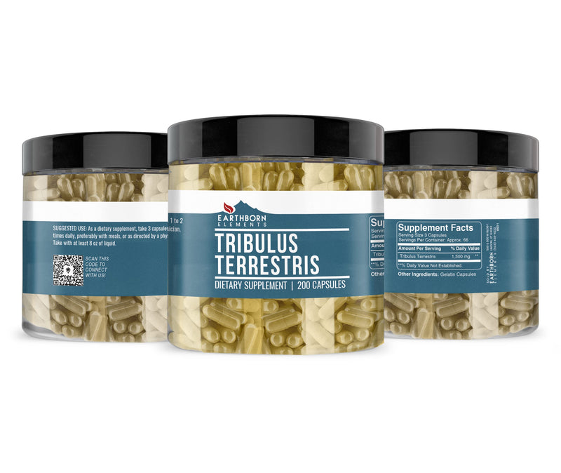 Earthborn Elements Tribulus Terrestris 200 Capsules, Pure & Undiluted, No Additives - BeesActive Australia