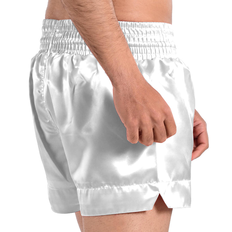 ROAR-INT Muay Thai Shorts MMA Gym Boxing Fighting Trunks Kick Martial Arts Gear Large White