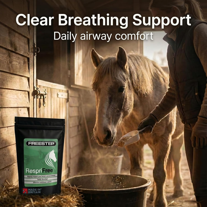 RespriFree | Horse Respiratory Supplement | Rosehip, Magnesium & Ginger for Airway Support, Coughing & Wheezing | Equine Lung Health, Immune Support & Breathing Comfort for Performance 500g | 2 Month Supply