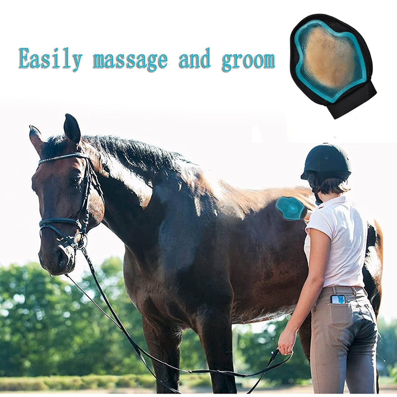 Horse Massage Glove, Horse Grooming Brush, Multifunctional Horse Brush Glove, Breathable Horse Hair Remover Mitt for Horse Dog and Cat Washing Grooming Shedding - BeesActive Australia