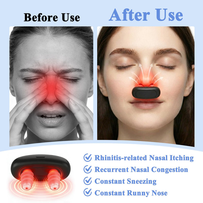 Red Light Nose Care Device, LED Nose Wellness Tool for Daily Nasal Comfort, USB Rechargeable Portable Design with 3 Light Modes & Auto Shut-Off, Black - BeesActive Australia