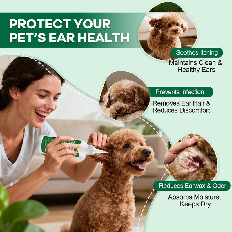 Dog Ear Powder for Hair Removal 30g – Gentle Zinc Oxide Ear Hair Removal Powder for Cleaner Ear Care, Moisture Absorption, Better Grip & Easy Grooming for Poodles, Schnauzers, Bichons and More 1 Pack