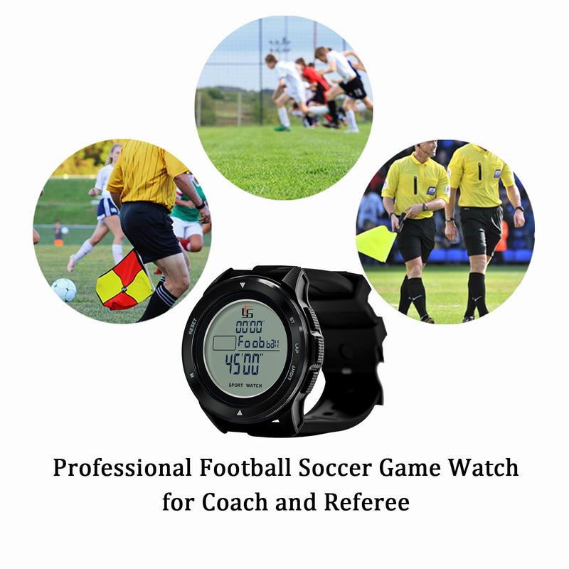 FCXJTU Professional Soccer Referee Watch with Tournament Mode Game Timer, 100-Lap Silent Stopwatch, 3-Line Backlit Display, On/Off Switch, Countdown/Alarm/Calendar for Football Officials, Coaches - BeesActive Australia