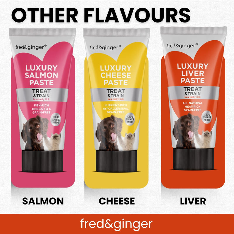 Fred & Ginger Liver Paste Tubes for Dogs and Cats 75g [Pack of 3] Grain Free, Hypoallergenic Luxury Liver Pate Ideal Training Aid, Medication Administering